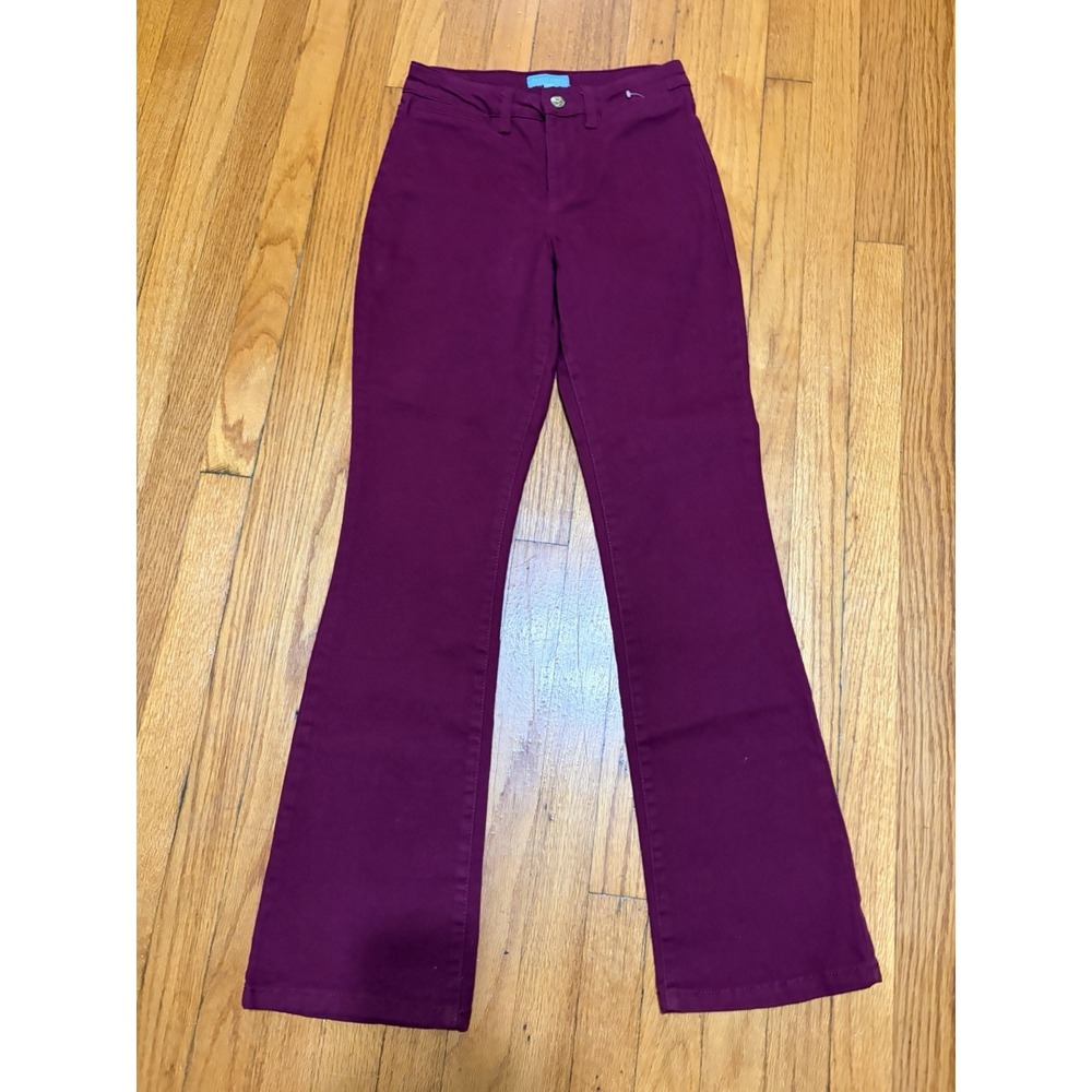 Draper James RSVP Slash Pocket Bootcut Leg Jeans Size 4 Burgundy
